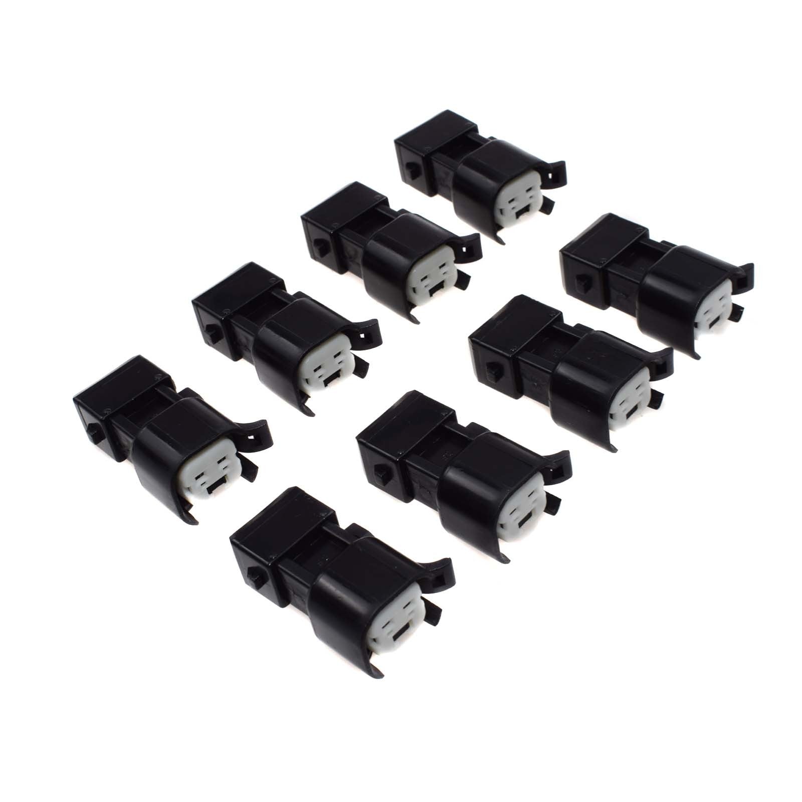 8-piece set of EV6 and EV14 female to EV1 male fuel injector connector adapter plugs