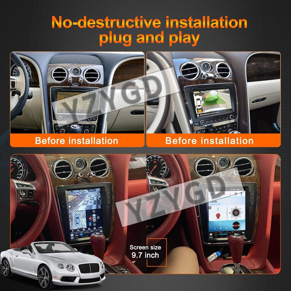 Android 2Din Carplay Car Radio for Bentley Flying Spur 2012-2019 Receiver Screen