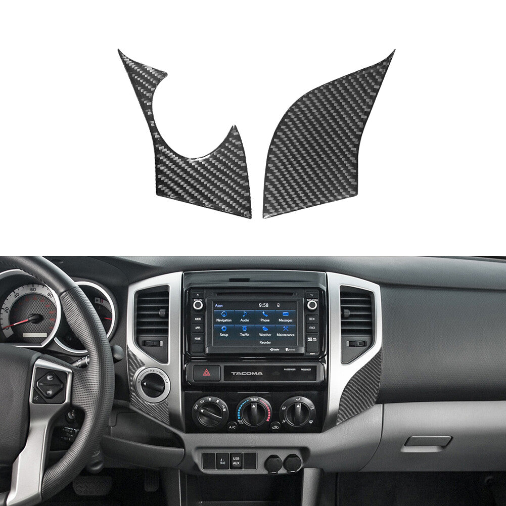 for Toyota Tacoma 2012-2015 2Pcs Center Vent Type-B Trim Cover 4WD Carbon Fiber