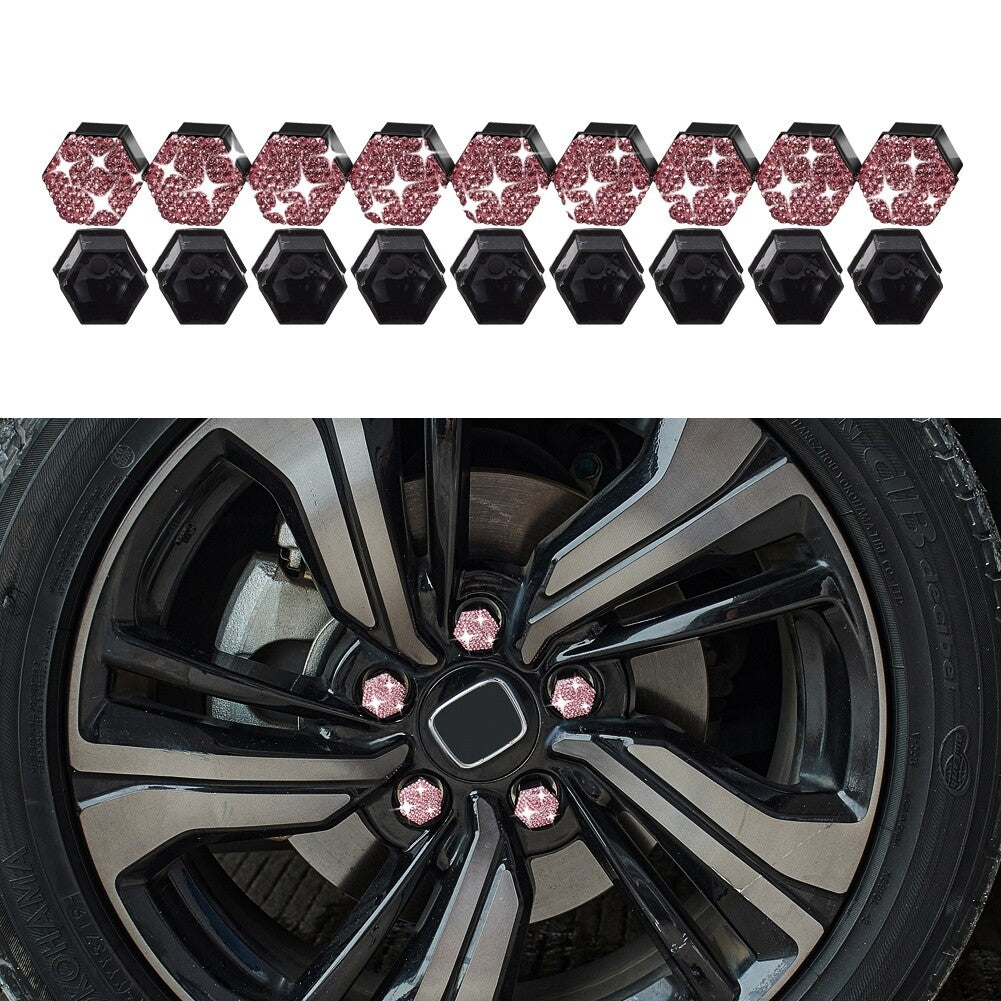 Shiny 21mm 20PCS Lug Nut Cover Car Wheel Lug Nut Cover Bolt Caps w/ Removal Tool