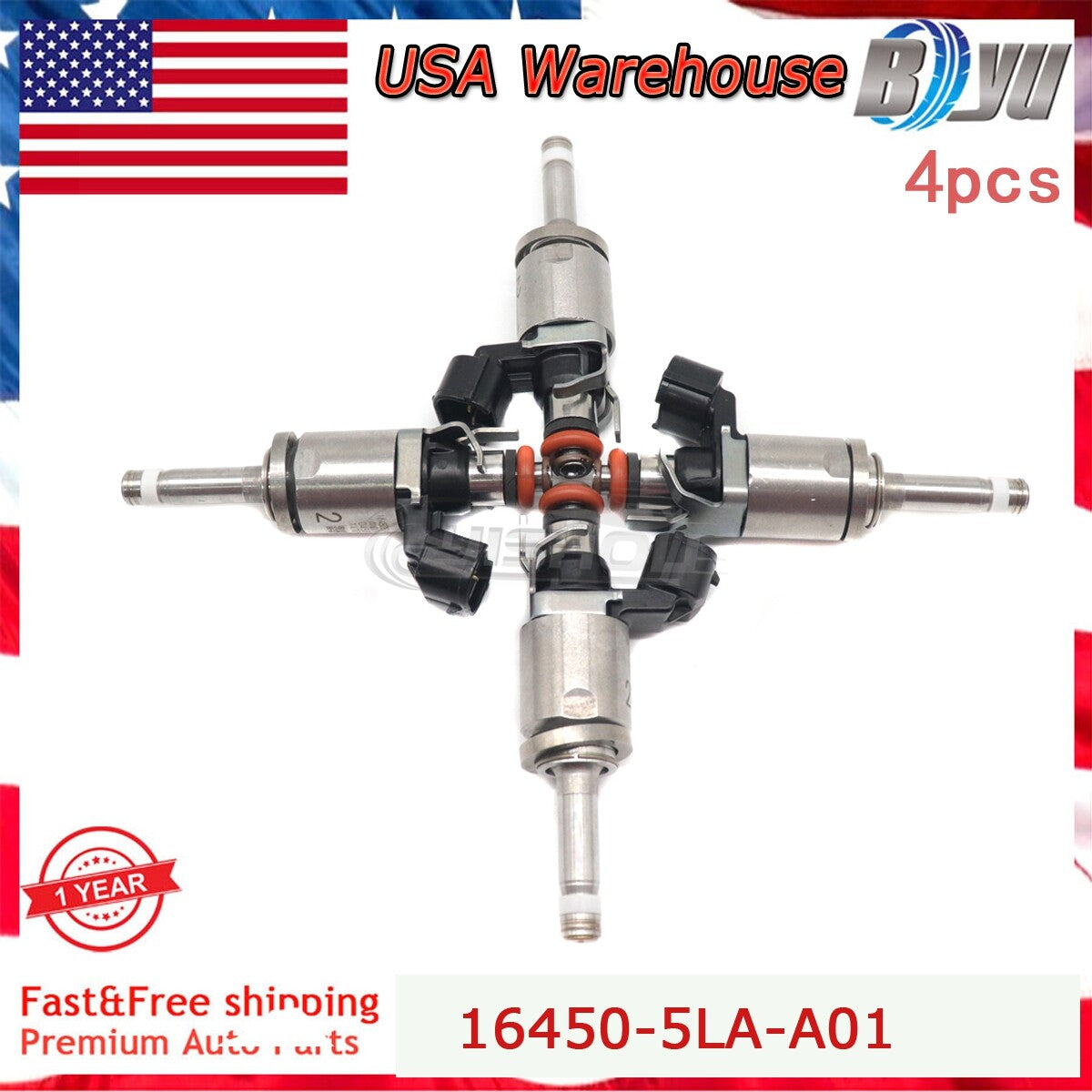 16450-5LA-A01 Set of 4 Fuel Injectors for Honda CR-V for Acura TLX 2.4L 2015-2017