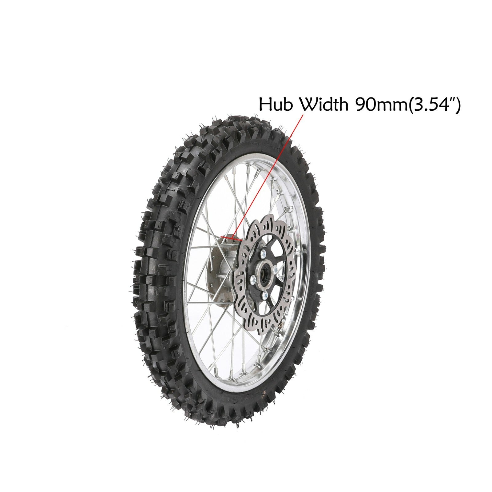 14-inch front wheel, 60/100-14 tire, rim assembly, suitable for 140cc, 110cc, 125cc, and 70cc pit bikes.