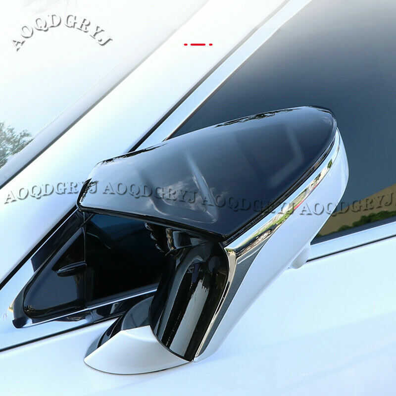 Gloss Black Ox Horn RearView Mirror Stripe Covers for Lexus ES350 300h 250 19-22