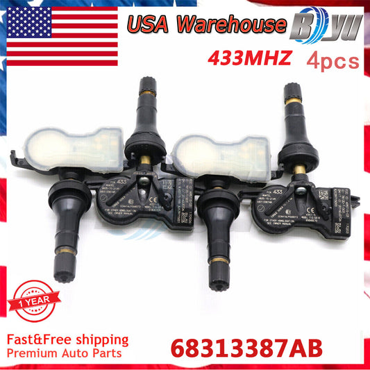 4PCS NEW for DODGE for JEEP TPMS TIRE PRESSURE SENSOR SENSORS 68252493AB 68105280AF