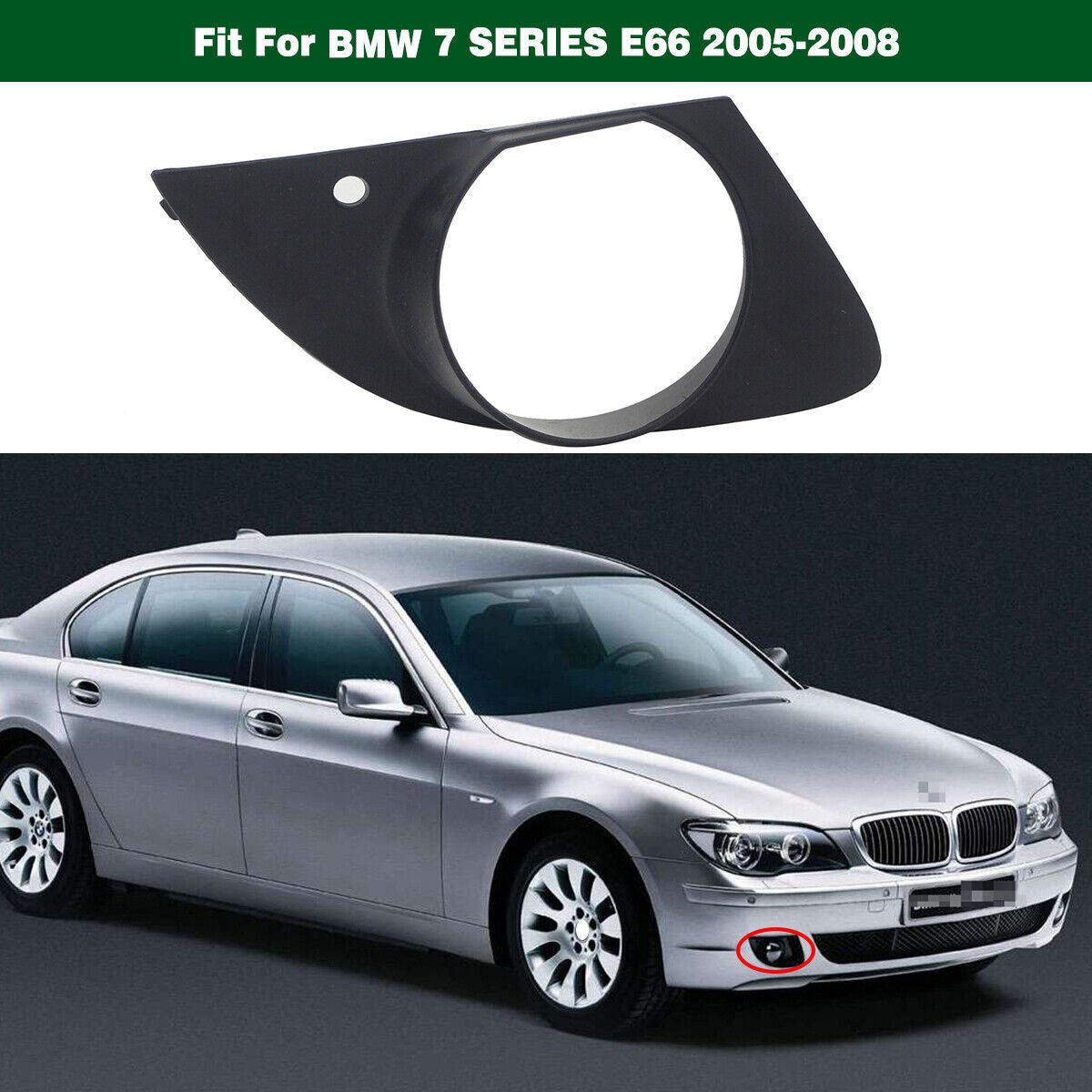 Front Right Fog Light Lamp Trim Cover Bezel Fit for BMW 7SERIES E66 2005-2008