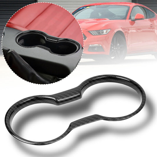 Fit for Ford for Mustang 2015-2021 Cup Holder Cover Black ABS Interior Trim Molding