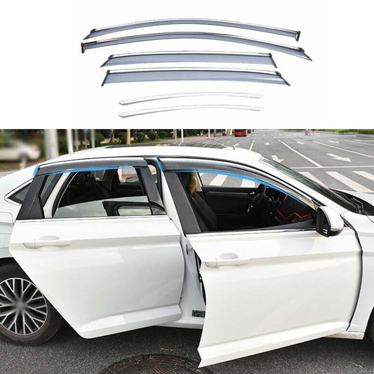 Silver for Volkswagen for Jetta Mk7 ABS 2019-2021 Window Visor Sun Rain Guard Shade