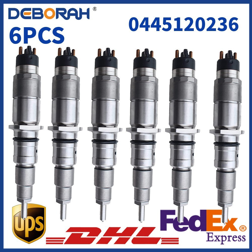 6PCS 0445120236 84346812 Diesel Fuel Injector For Komatsu 350-8 300-8