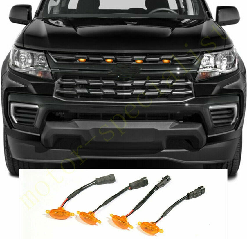 for Chevy Colorado 2021-2024 Front Grille yellow LED Light Style DRL Lamp