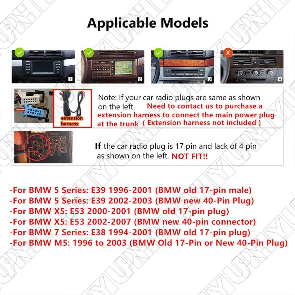10.33 For 96-03 for BMW 5 Serie E39 Carplay 2+32G Stereo Radio GPS Nav FM BT Player