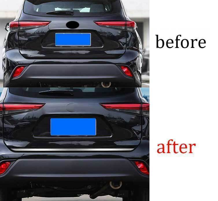 1X Rear Tailgate Trunk Lid Chrome for Toyota Highlander 20-2024 Cover Trim Steel