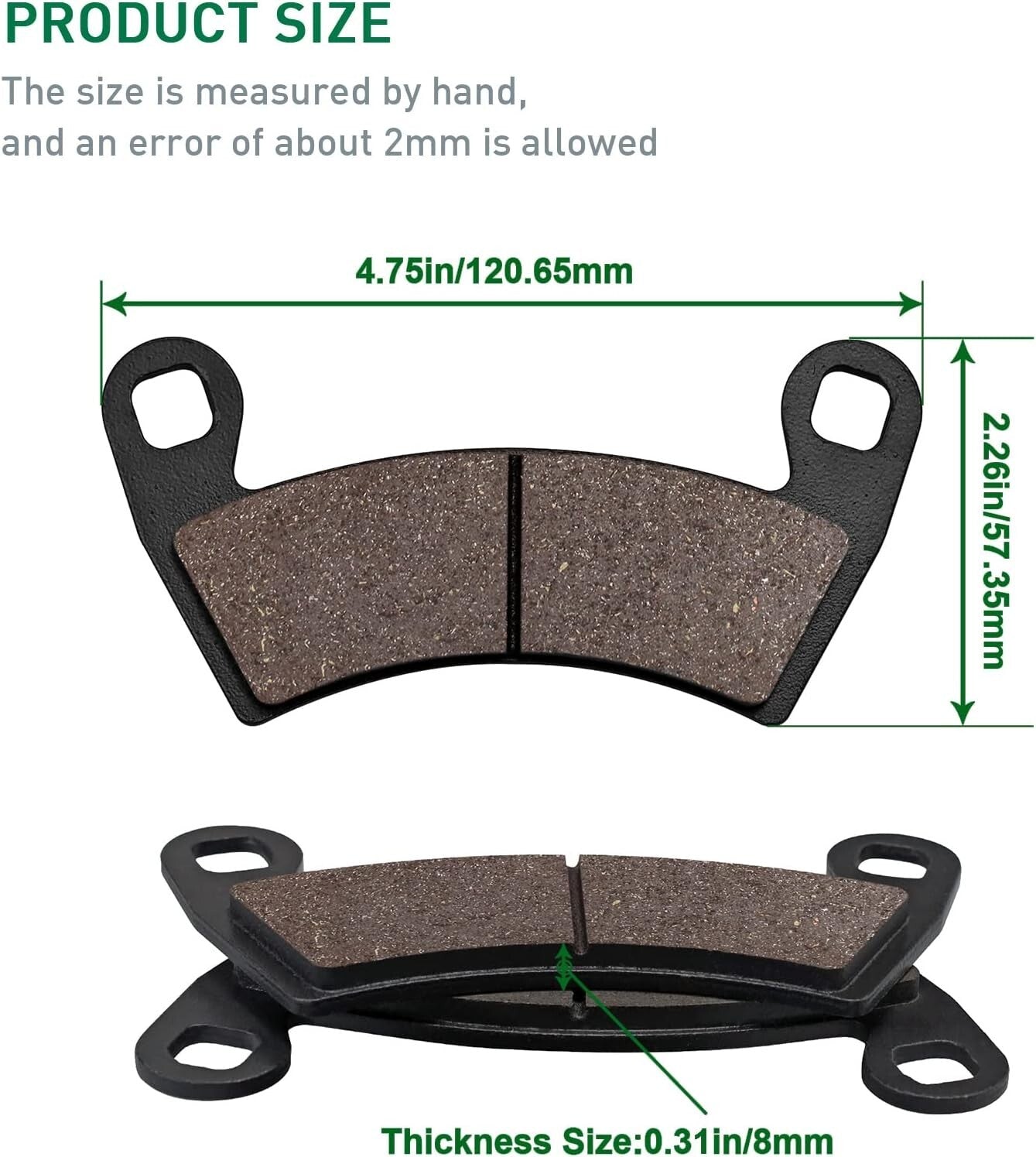 Brake Pads for Polaris Ranger Crew 570 2015-2019/Ranger 700 Crew 2008-2009