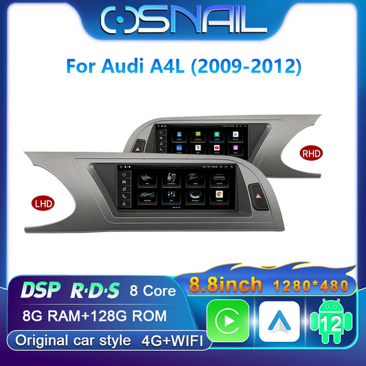 Android Car Radio for Audi for A4 B8 A5 09-12 Player GPS Navi CarPlay Screen Stereo