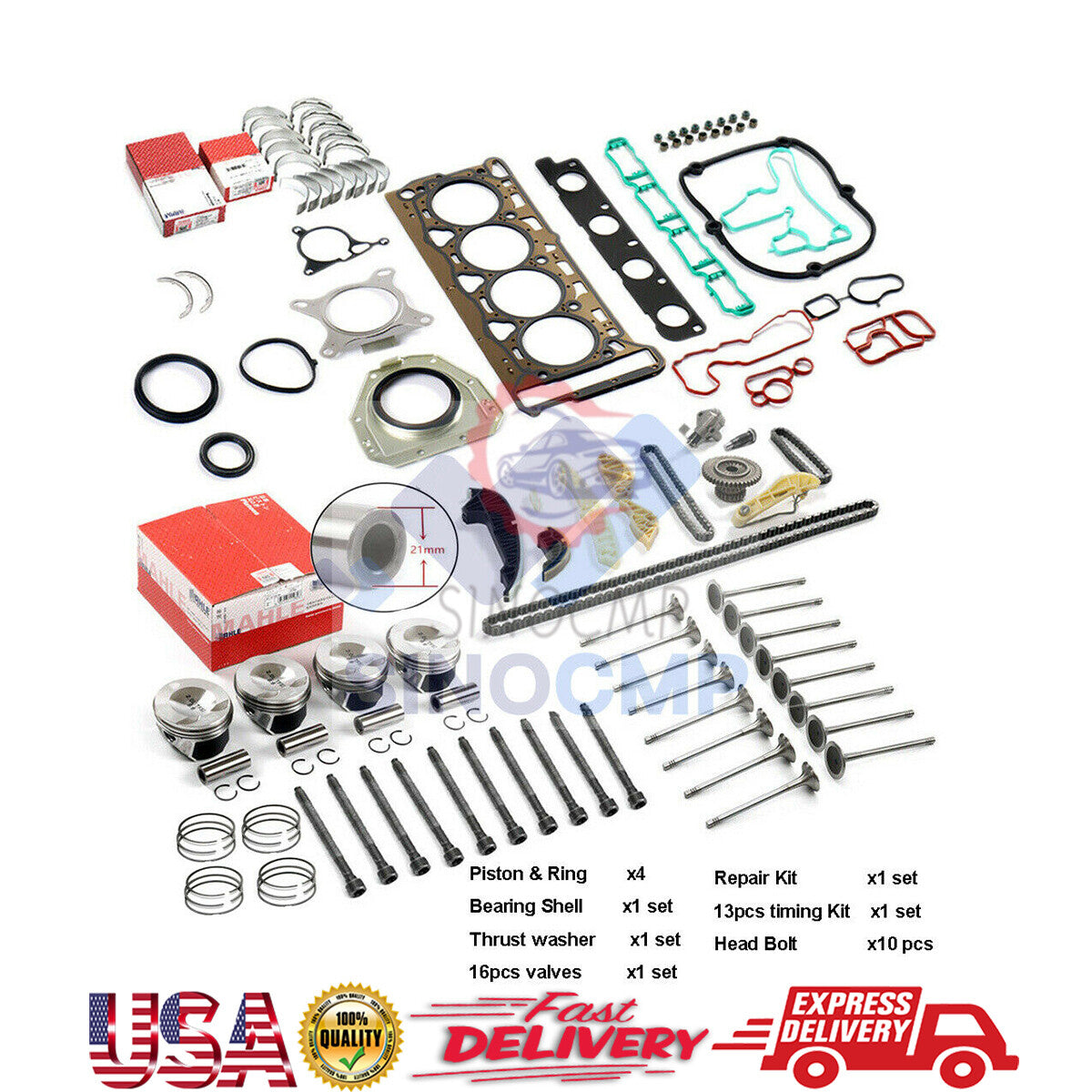 EA888 for VW for Golf for Jetta for Tiguan for AUDI Engine Overhaul Rebuilding Kit 2.0T 13-18
