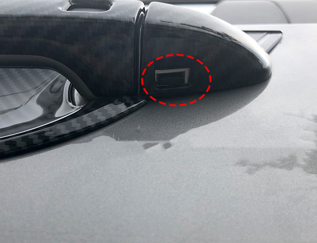 Carbon fiber Car Door Handle Cover molding Trim Fit for KIA Seltos SUV 2020 2021