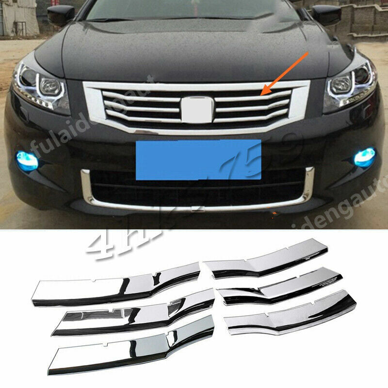for Honda Accord 2008-2010 Chrome ABS Front Upper Grill Grille Mesh Cover Trim