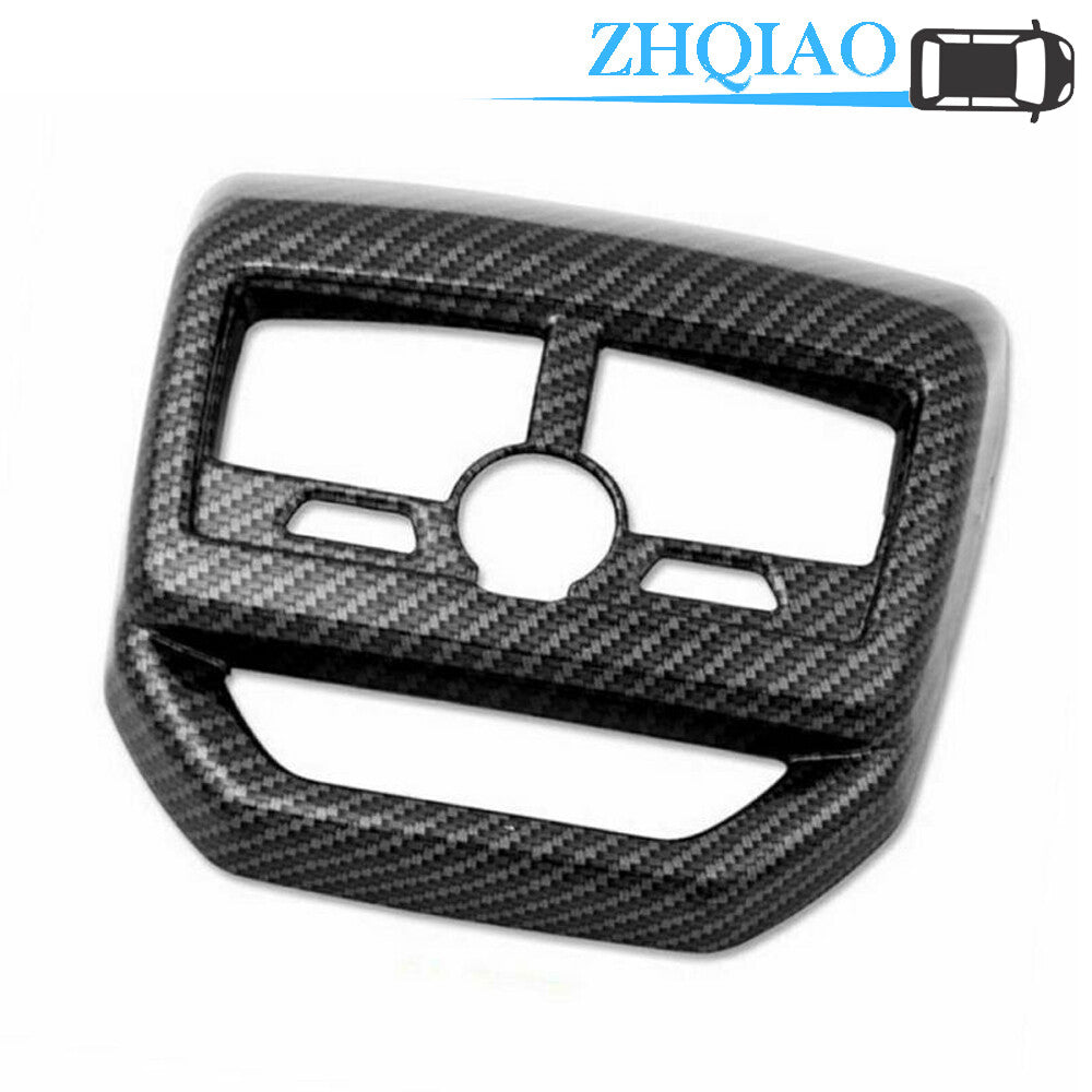 ABS Carbon Fiber Rear Air Condition Vent Cover Trim Fits for Peugeot 3008 GT 17-18