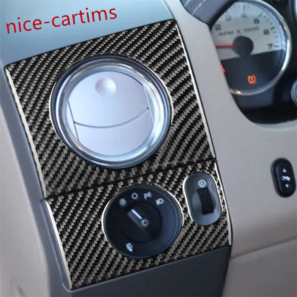 2¡ÁCarbon Fiber Air Vent Outlet Headlight Switch Cover for Ford F150 FX4 2004-08