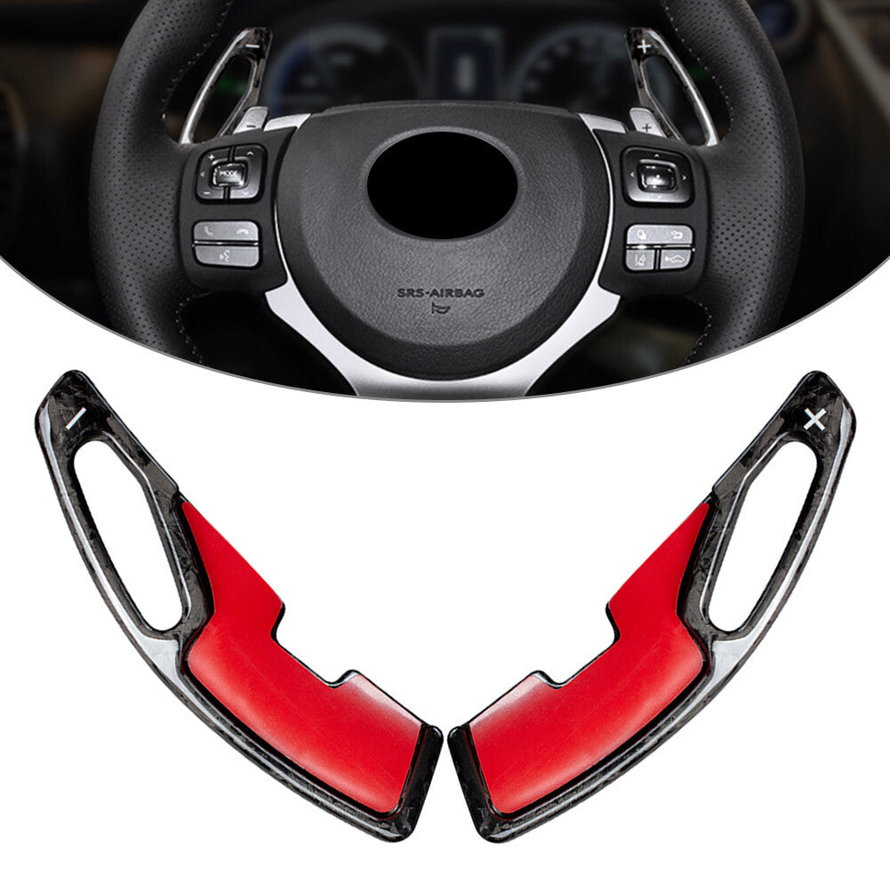 Car Steering Wheel Paddle Shifter Extension for Lexus IS NX RC Carbon Fiber 2PCS