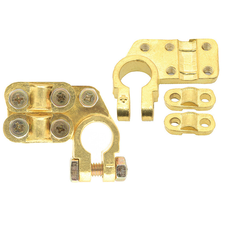 2-Piece Heavy Duty Battery Top Post Cable Terminal Wire Terminal 5-Screw Set M6/M8
