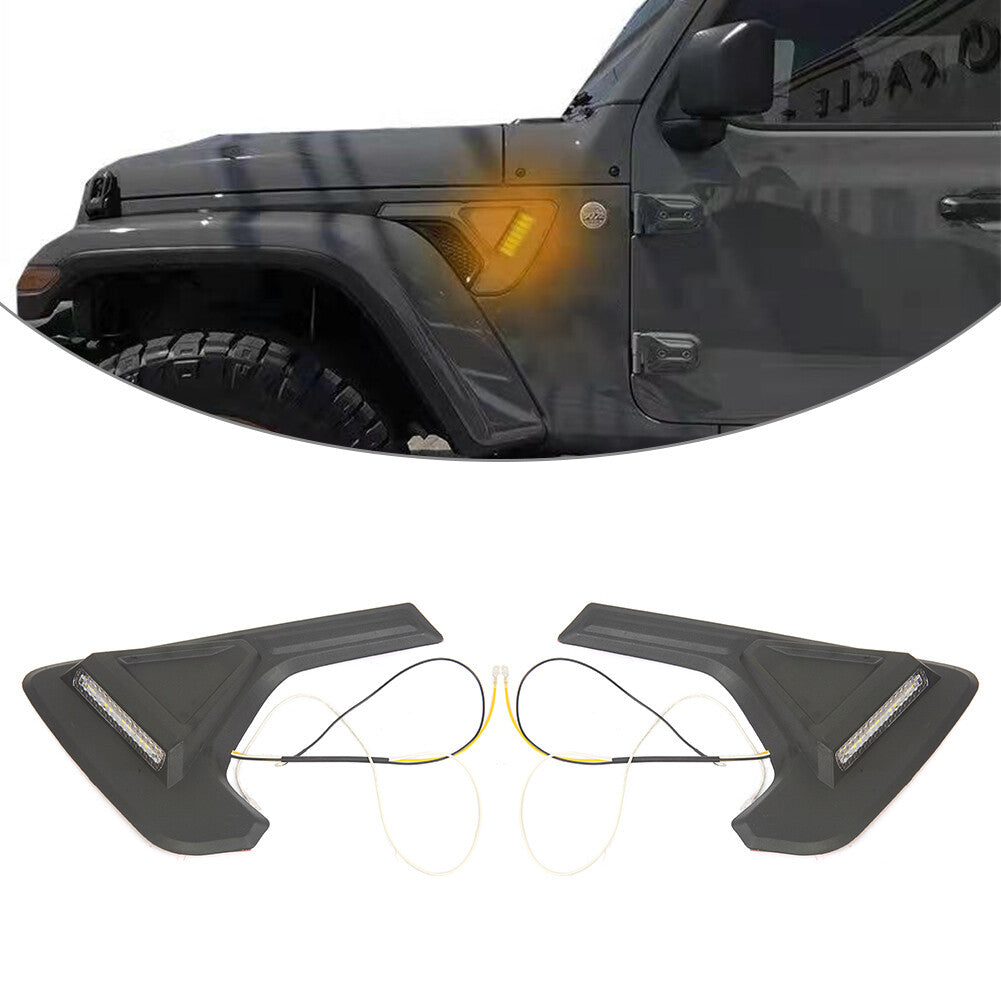 Fender Vent Turn Signal Running Light 2PCS Fit for Jeep for Wrangler JL JT 2018  up