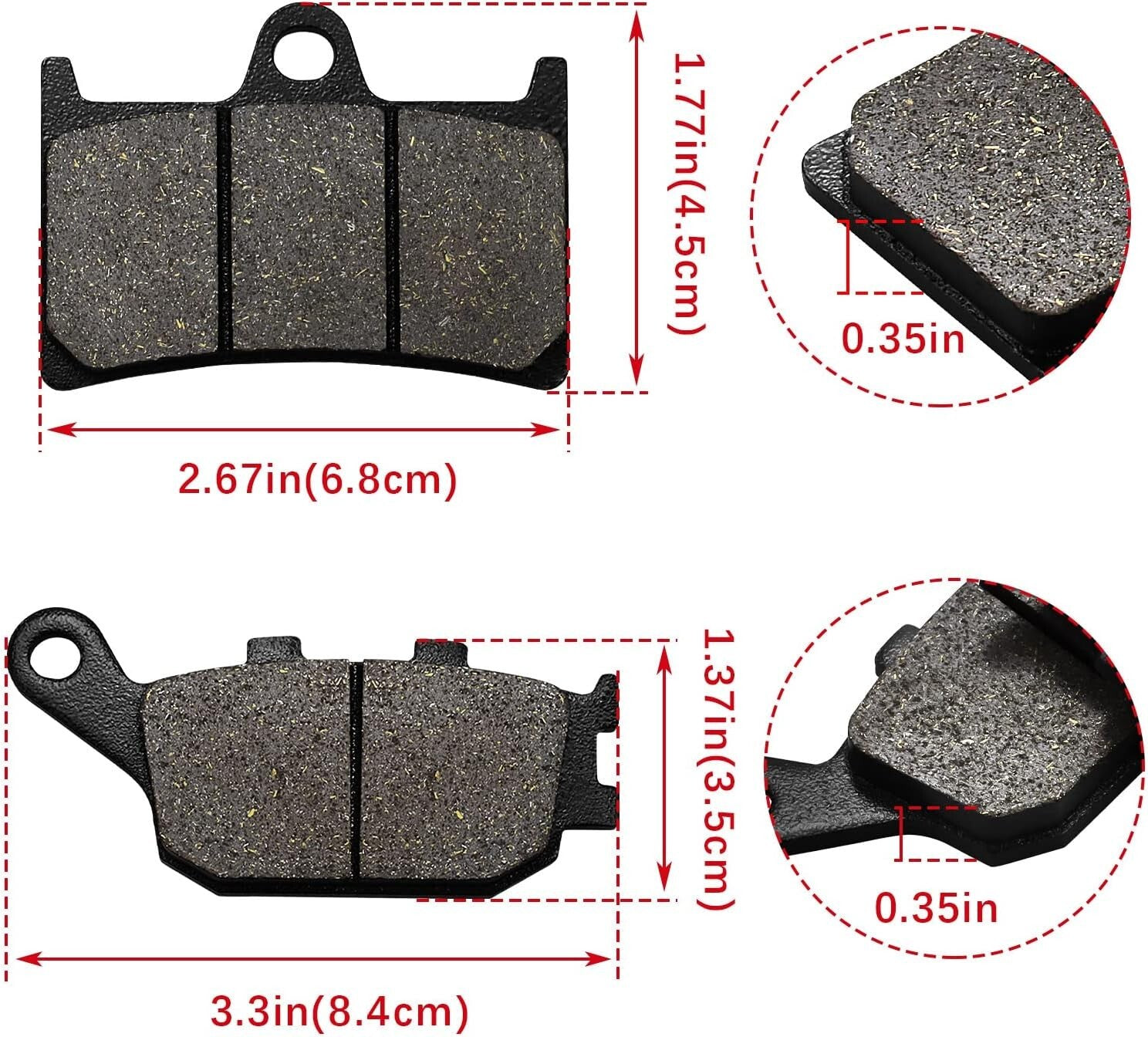 Front Rear Brake Pads Semi-Metal for Yamaha FZ1 YZF R1 R6 2003 Tracer 700 MT09 A
