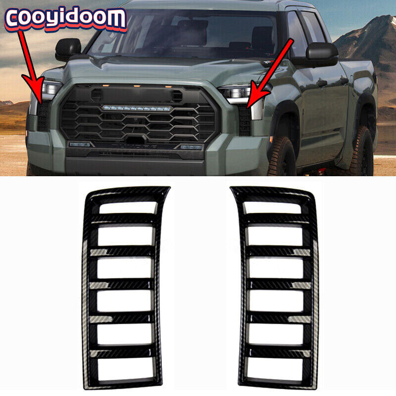 for Toyota Tundra 2022 2023 US Carbon Fiber Car Front Air Intake Vent Cover Trim