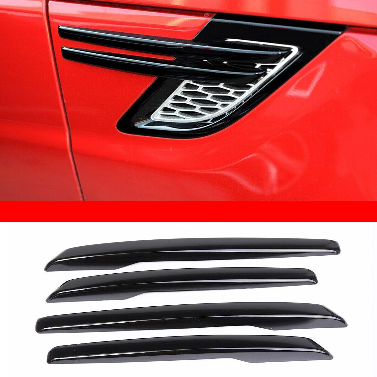 for Range Rover Sport 14-17 Black Air Flow Vent Side Fender Decor Strip Trim 4X
