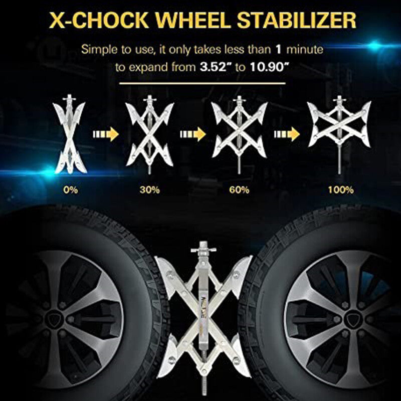 2pcs RV Camper Stabilizer Wheel Tire Lock Chock Drill Adjusted Dual Axel Trailer