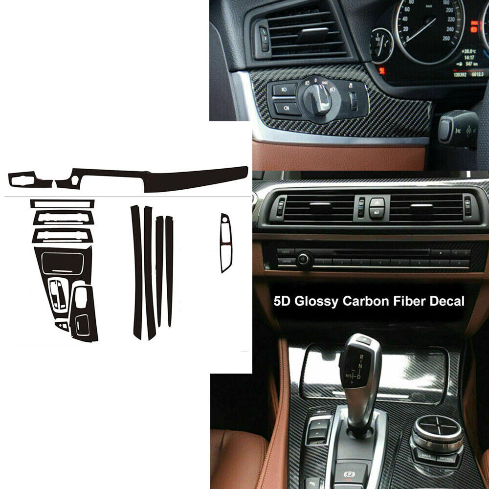 for BMW 5 Series F10 2011-17 528i 535i 550i 5D Carbon Fiber Car Trim Decal Inner