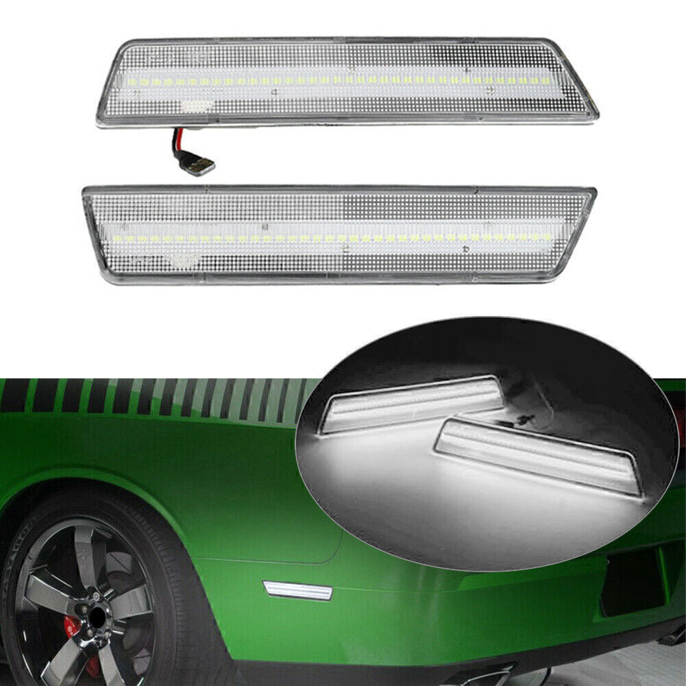 2x LED Rear Side Marker Lights Fit 08-14 for Dodge for Challenger /11-14 Charger White