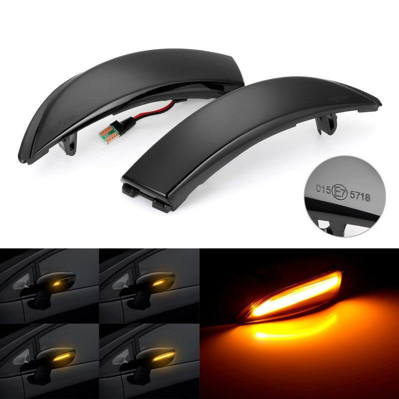 Two sequential LED smoke mirror turn signals for Ford Fiesta Mk7