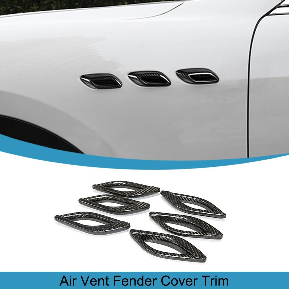 Carbon Fiber Side Wing Air Vent Fender Cover Trim for Maserati for Levante 2016-2021