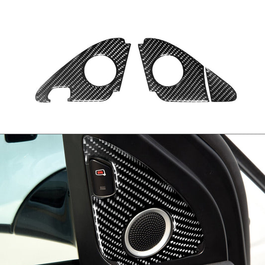 3X Carbon Fiber Door Speaker Trim for Audi Q5 2009-2017