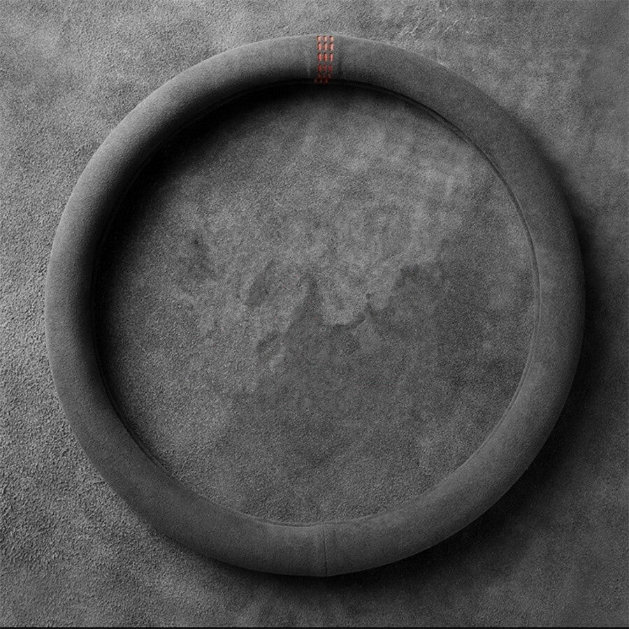 Car Steering Wheel Cover Anti-slip 38cm 15in Black Leather Car Accessories