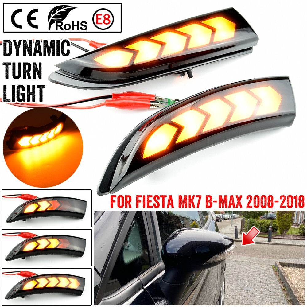 Dynamic Side Turn Signal Light for Ford Fiesta MK6 B-Max B232 2008-2017