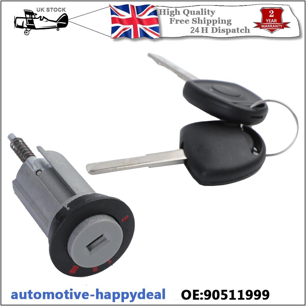 Ignition Barrel Switch 2 Keys for Vauxhall Astra Combo for Corsa Meriva Tigra Zafira