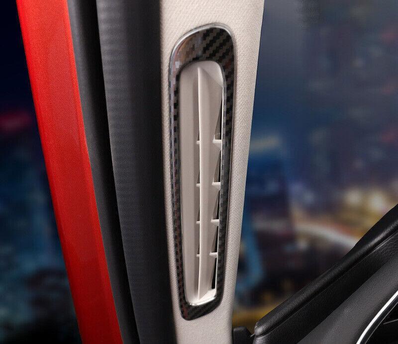 for Mazda 3 Axela 20-2021 Carbon Fiber Steel A Pillar Vent Air Outlet Frame Trim