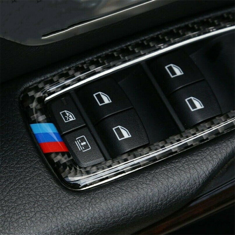 Auto Window Panel Trim for BMW 3/4 Series Carbon Fiber Cover Frame Accessories