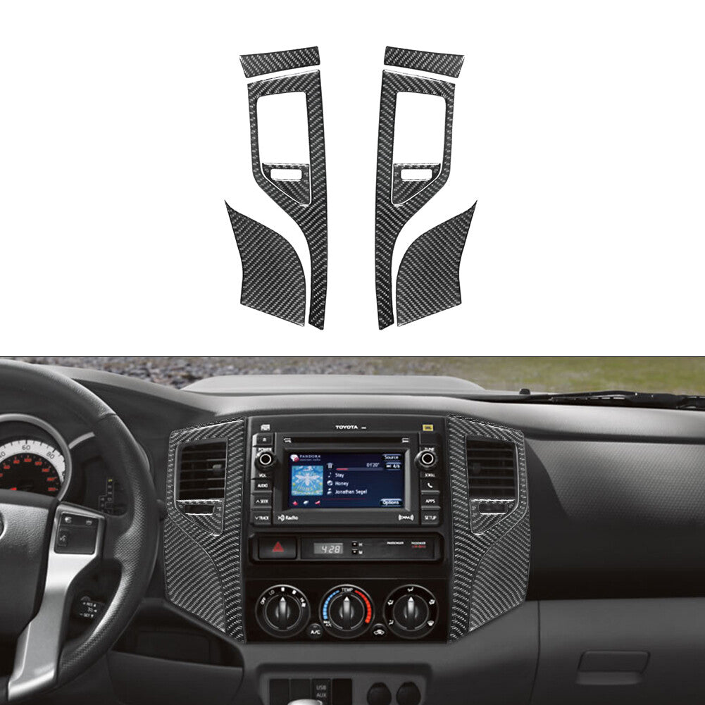 for Toyota Tacoma 2012-2015 8Pcs Center Vent Type-A Trim Cover 2WD Carbon Fiber