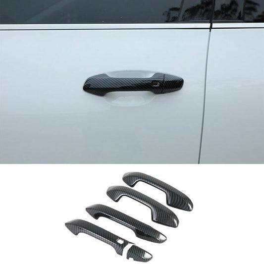 for Kia Seltos 2020-23 Carbon Fiber Exterior Side Door Handle molding Cover Trim