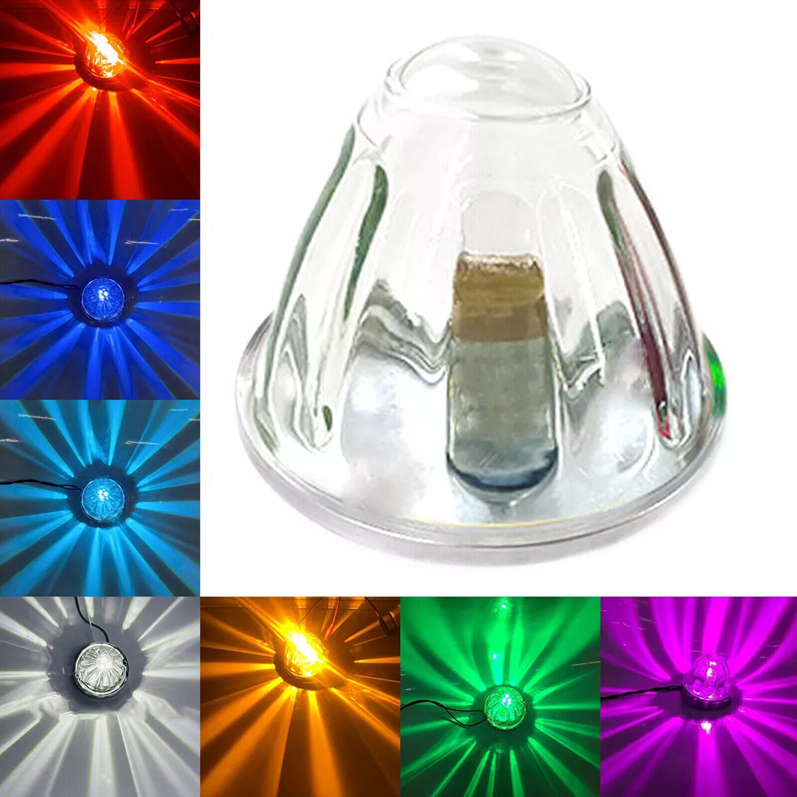 Watermelon LED Bulbs Light Clear Glass Lens Lights Kit 1156 1 Wire Incandescent