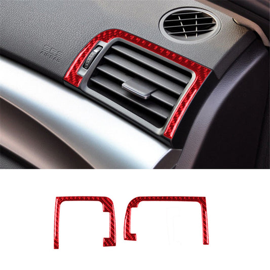 Red Carbon Fiber Interior Side Air Vent Outlet Cover Trim for ACURA TL 2009-2014
