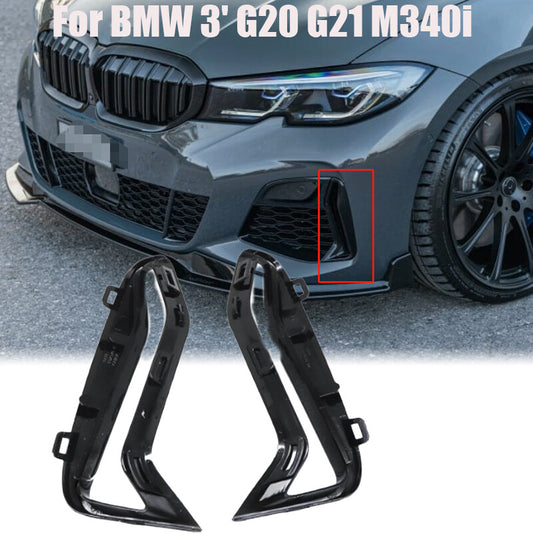 Set 2 Front Bumper Side Grill Black Trim for BMW 3' G20 G21 M340i