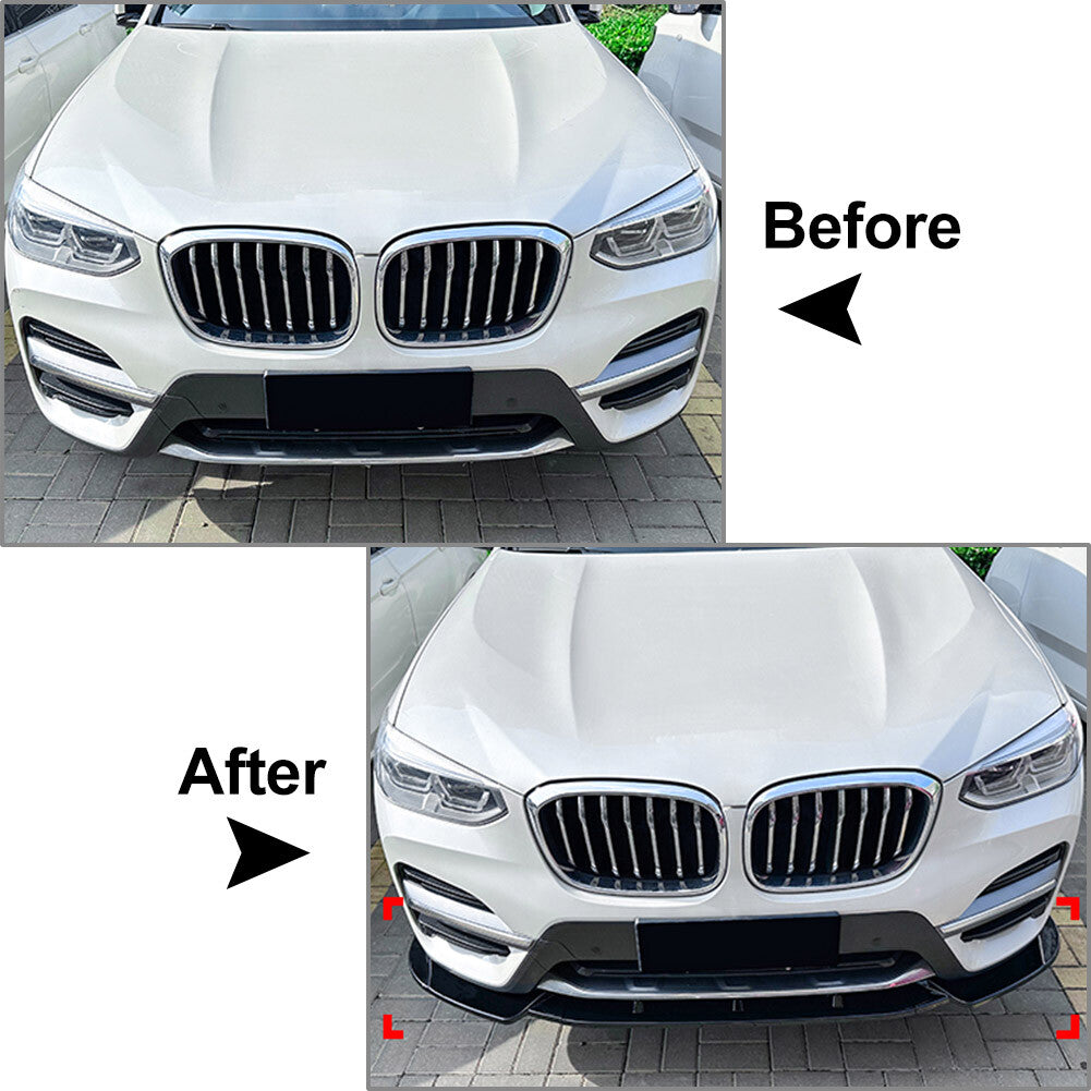 Front Bumper Lip Splitter Spoiler Body Kit for BMW X3 G01 X4 G02 2018-2021