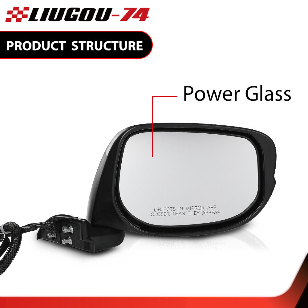 Suitable for 2009-2014 for Honda models, one pair of manual folding side mirrors, 3-pin, new, black.