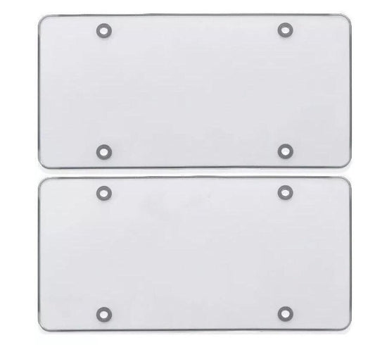 2-piece car flat license plate frame cover front cover rear trunk transparent for Audi