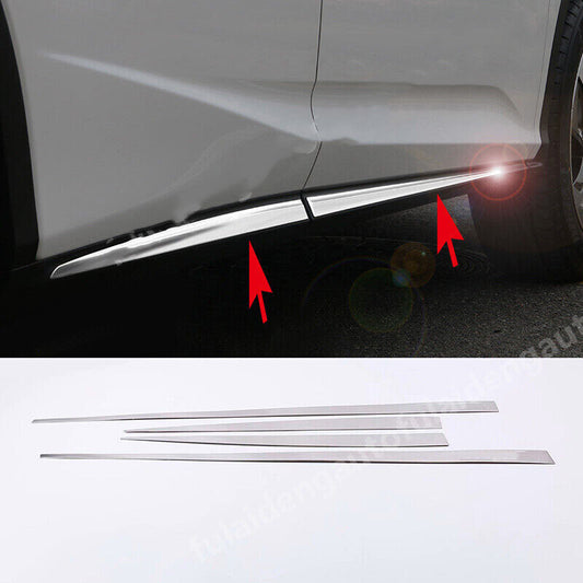 4Pcs for Lexus RX350/450H 2016-21 Chrome Steel Body Side Door Molding Strip Trim