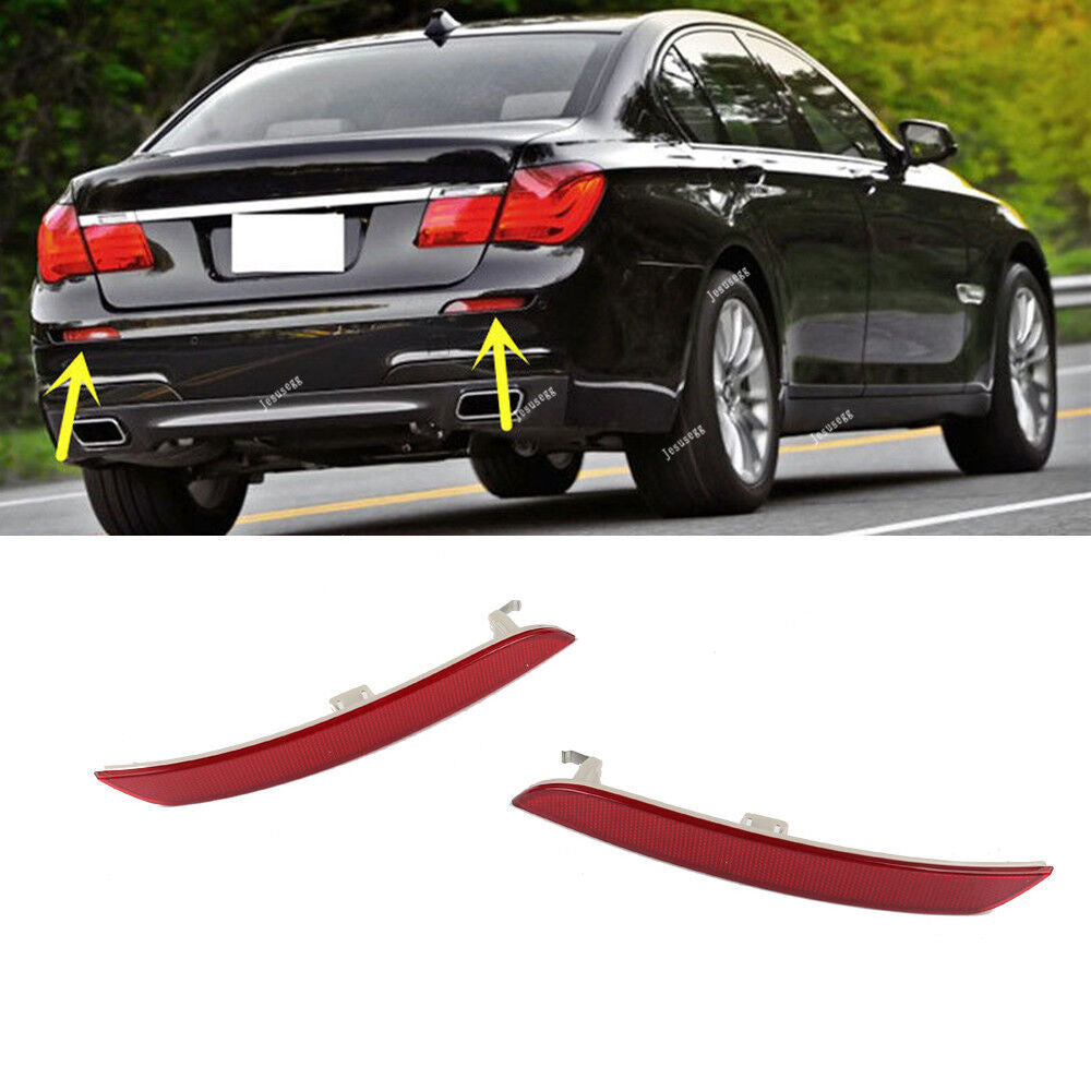 Pair Rear Bumper Red Reflector Light Fit for BMW F01 F02 F03 F04 730i 740i 750i