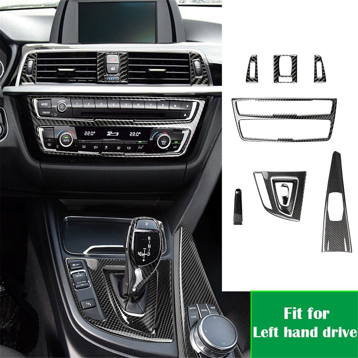 Carbon Fiber Gear Shift Knob Air Outlet Cover for BMW 3 4 Series F30 GT 2013-19